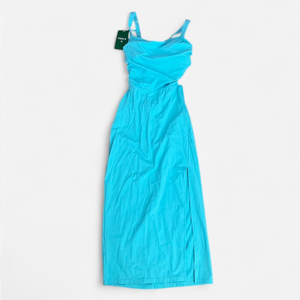 Halara Ruched Backless Lace Up Split Bodycon Midi… - image 4